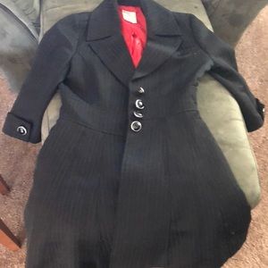 Black bottom flare out coat